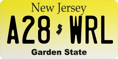 NJ license plate A28WRL