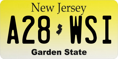 NJ license plate A28WSI