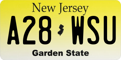 NJ license plate A28WSU