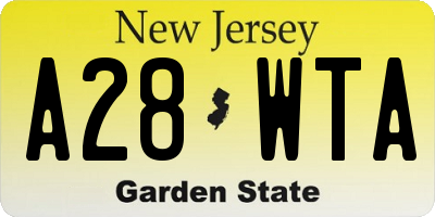 NJ license plate A28WTA