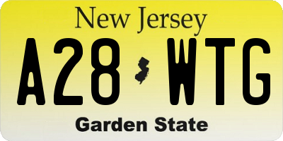 NJ license plate A28WTG