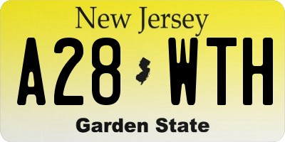 NJ license plate A28WTH