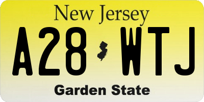 NJ license plate A28WTJ