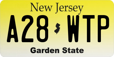 NJ license plate A28WTP
