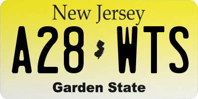 NJ license plate A28WTS