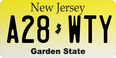 NJ license plate A28WTY