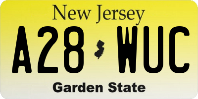 NJ license plate A28WUC