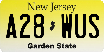 NJ license plate A28WUS
