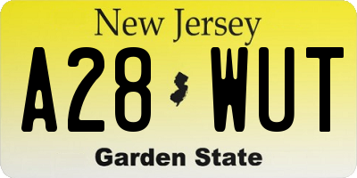 NJ license plate A28WUT