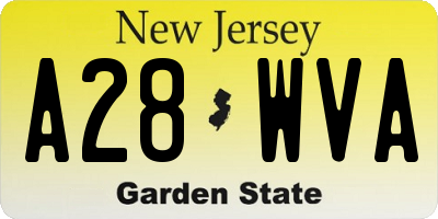 NJ license plate A28WVA