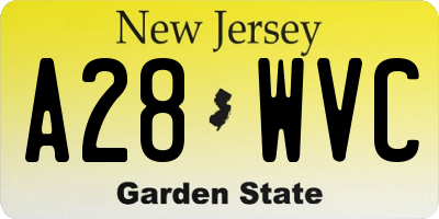 NJ license plate A28WVC
