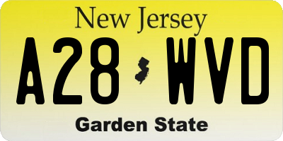 NJ license plate A28WVD