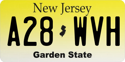 NJ license plate A28WVH