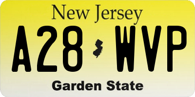 NJ license plate A28WVP