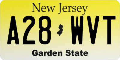 NJ license plate A28WVT