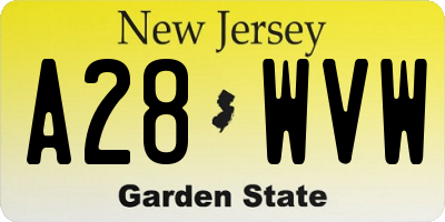 NJ license plate A28WVW