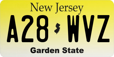 NJ license plate A28WVZ