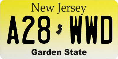 NJ license plate A28WWD