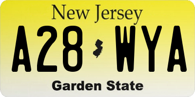 NJ license plate A28WYA