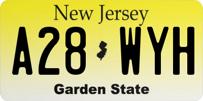 NJ license plate A28WYH