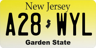 NJ license plate A28WYL