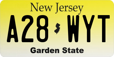 NJ license plate A28WYT