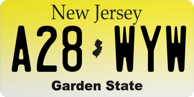 NJ license plate A28WYW