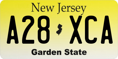 NJ license plate A28XCA