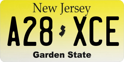 NJ license plate A28XCE