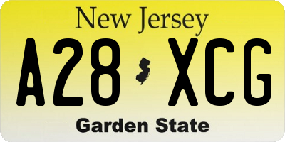 NJ license plate A28XCG