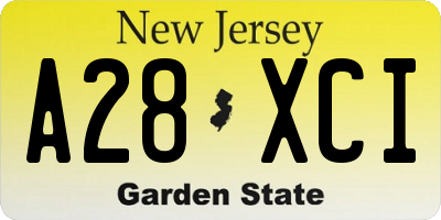 NJ license plate A28XCI