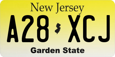 NJ license plate A28XCJ