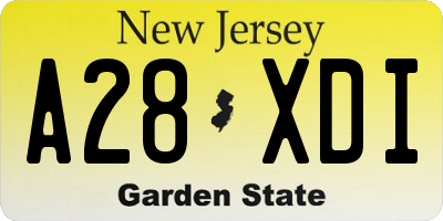 NJ license plate A28XDI