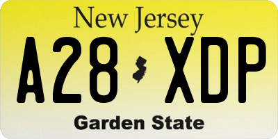NJ license plate A28XDP