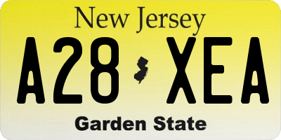NJ license plate A28XEA