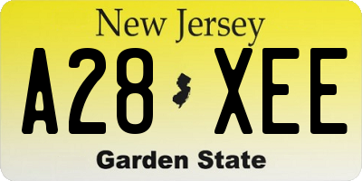 NJ license plate A28XEE