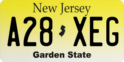 NJ license plate A28XEG