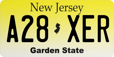NJ license plate A28XER