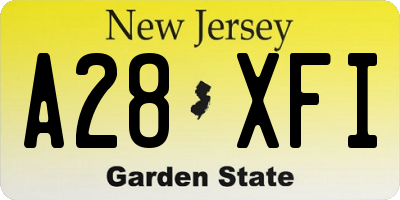 NJ license plate A28XFI