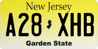 NJ license plate A28XHB