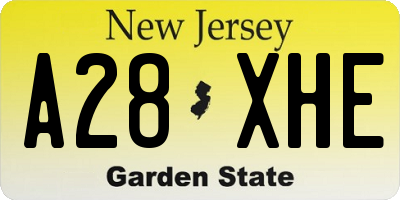 NJ license plate A28XHE