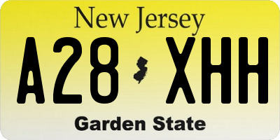 NJ license plate A28XHH