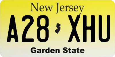 NJ license plate A28XHU