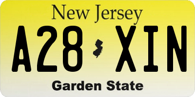 NJ license plate A28XIN