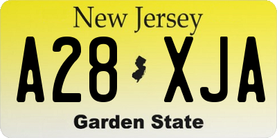 NJ license plate A28XJA