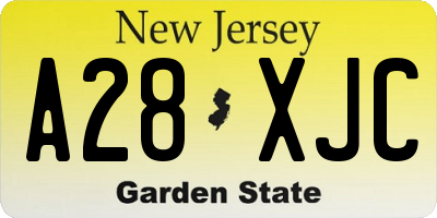 NJ license plate A28XJC