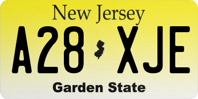 NJ license plate A28XJE