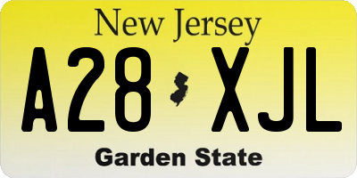 NJ license plate A28XJL