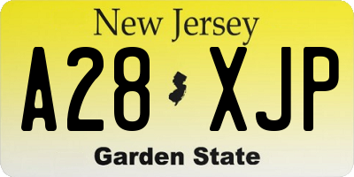 NJ license plate A28XJP