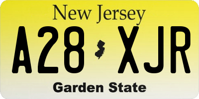 NJ license plate A28XJR